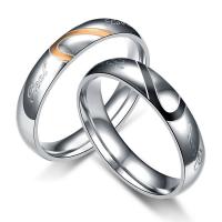 Couple Finger Rings, Titanium Steel, plated, Unisex 