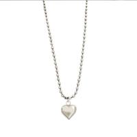 Brass Jewelry Necklace, with 1.97inch extender chain, Heart, silver color plated, fashion jewelry & for woman Approx 16.18 Inch 