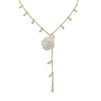 Collar de perlas de plástico, metal, con Perlas plásticas, con 1.97inch extender cadena, chapado en color dorado, Joyería & para mujer, longitud:aproximado 12.4 Inch, Vendido por UD