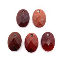 Goldstone Pendants, Oval, Natural & DIY & faceted, red 