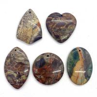 Joyas de piedras preciosas colgante, unisexo, color mixto, 35x45-25x55mm, 5PCs/Bolsa, Vendido por Bolsa