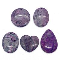 Gemstone Jewelry Pendant, Unisex, purple, 35x45- 