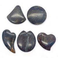 Joyas de piedras preciosas colgante, unisexo, Negro, 35x45-25x55mm, 5PCs/Bolsa, Vendido por Bolsa