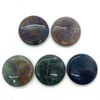 Mixed Agate Pendants, Flat Round, Unisex, mixed colors, 35x45- 