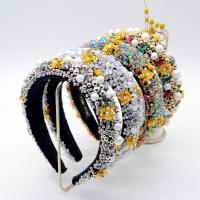 Hair Bands, Velveteen, with Sponge & Crystal, fashion jewelry & for woman & with rhinestone 30mm 