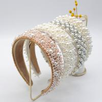 Hair Bands, Velveteen, with Sponge & Plastic Pearl, fashion jewelry & for woman & with rhinestone 