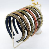 Hair Bands, Pleuche, fashion jewelry & for woman & with rhinestone 17mm 