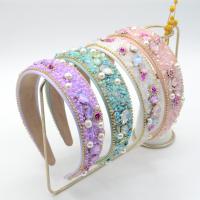 Hair Bands, Velveteen, with Plastic Pearl, fashion jewelry & for woman & with rhinestone 