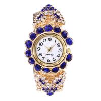 Fashion Watch Bracelet, Zinc Alloy, with Glass, Chinese movement, gold color plated, for woman & with rhinestone 18mm cm 