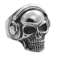 Stainless Steel Finger Ring, 316 Stainless Steel, Skull, polished, fashion jewelry & for man, 26mm 