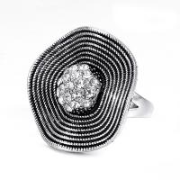 Anillo de dedo de aleación de Zinc, chapado, Joyería & diverso tamaño para la opción & para mujer & con diamantes de imitación, más colores para la opción, 29.5*29.5mm, Vendido por UD