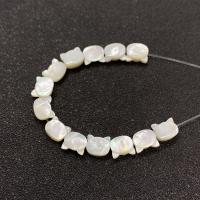 Weiße Lippenschale Perlen, Katze, poliert, DIY, weiß, 6x7mm, verkauft von PC