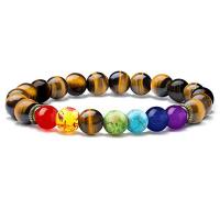 Gemstone Bracelets, with Polyester Cord & Zinc Alloy, Round, plated, Unisex & with rhinestone, 8mm .5 Inch 