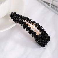 Hair Snap Clips, Zinc Alloy, with Crystal, fashion jewelry & for woman 40mm 