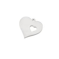Stainless Steel Heart Pendants, 304 Stainless Steel, plated, hollow 