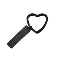 Stainless Steel Key Clasp, 304 Stainless Steel, Heart, plated, hollow 71mm 