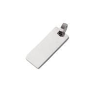 Stainless Steel Tag Charm, 304 Stainless Steel, Rectangle, plated Approx 3.5mm 
