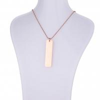 Stainless Steel Jewelry Necklace, 304 Stainless Steel, Rectangle, plated, Unisex Approx 14.96 Inch 