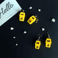 Resin Zinc Alloy Earring, with Zinc Alloy & for woman, yellow 