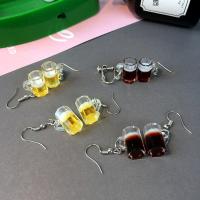 Resin Zinc Alloy Earring, with Zinc Alloy, Cup & for woman 
