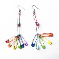 Resin Drop Earring, Paper Clip & for woman, multi-colored 