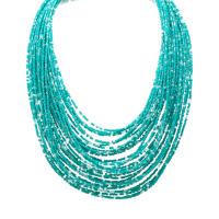 Glass Seed Beads Necklace, Seedbead, with 2.76inch extender chain, fashion jewelry & multilayer & for woman Approx 17.72 Inch 