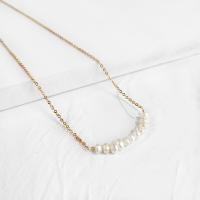 Freshwater Pearl Brass Necklace, with Freshwater Pearl, high quality plated, fashion jewelry & for woman, 5cm Approx 15.75 Inch 