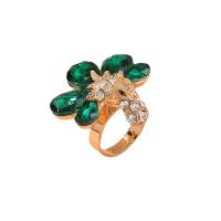 Strass Zink Legierung Finger Ring, Zinklegierung, goldfarben plattiert, Modeschmuck & für Frau & mit Strass, 1.8cm, verkauft von PC