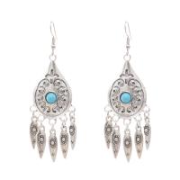 Fashion Fringe Earrings, Zinc Alloy, with turquoise, fashion jewelry & for woman 
