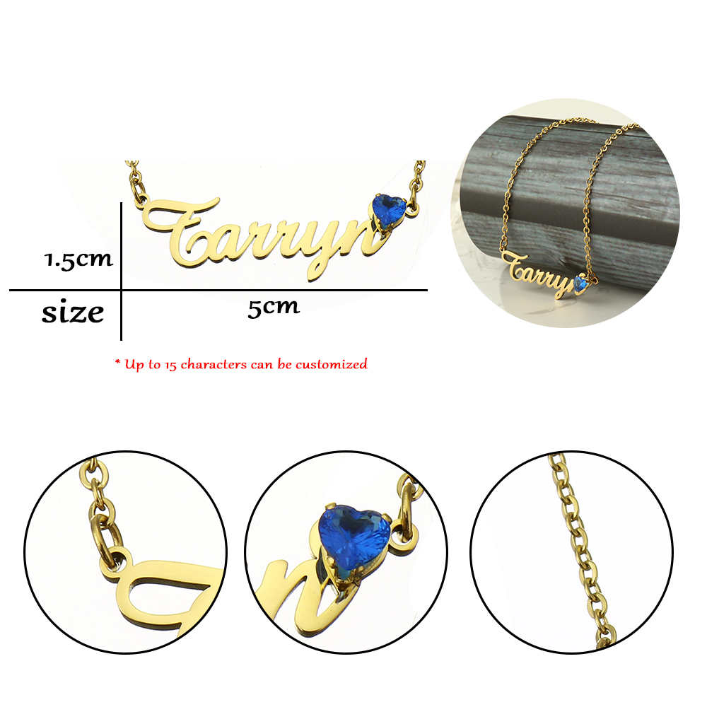 Stainless Steel Jewelry Necklace, 304 Stainless Steel, with 1.97inch extender chain, Vacuum Ion Plating, Each custom text must be less than 10 letters & fashion jewelry & for woman & with rhinestone, golden, Length:Approx 17.72 Inch, Sold By PC
