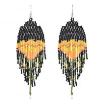 Fashion Fringe Earrings, Zinc Alloy, with Seedbead, fashion jewelry & for woman, multi-colored 