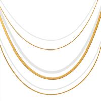 Fashion Multi Layer Necklace, Titanium Steel, with 5cm extender chain, Vacuum Ion Plating, three layers & for woman 1mm,1.2mm,3mm Approx 38 cm, Approx 48 cm, Approx 50 cm 
