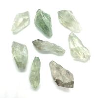 Natural Clear Quartz Beads, irregular, DIY & no hole, green, 10x38- 