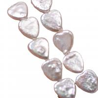 Keshi Cultured Freshwater Pearl Beads, Heart, DIY, white, 12-13mm, Approx 32- 