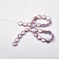 Coin Cultured Freshwater Pearl Beads, Flat Round, DIY, purple, 12-13mm, Approx 30- 