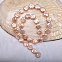 Бусины из искусственного пресноводного жемчуга в форме монеты, Пресноводные жемчуги, Плоская круглая форма, DIY, розовый, 12-13mm, Приблизительно 30-31ПК/Strand, продается Strand