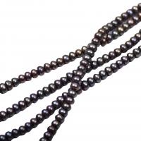 Button Cultured Freshwater Pearl Beads, Flat Round, DIY, black, 8-9mm Approx 36-38 cm 