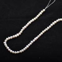 Button Cultured Freshwater Pearl Beads, DIY, white, 5-6mm Approx 14.96 Inch 