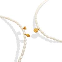 Natural Freshwater Pearl Necklace, with Titanium Steel, with 5cm extender chain, gold color plated, fashion jewelry & for woman 7-9mm cm 
