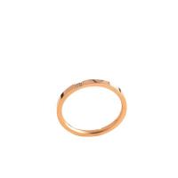Titanium Steel Finger Ring, gold color plated & for woman & with rhinestone 