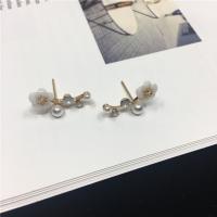 Resin Zinc Alloy Earring, with Resin & Plastic Pearl, Flower, plated, fashion jewelry & for woman 20mm 