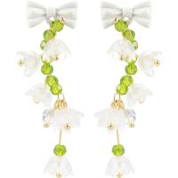 Crystal Drop Earring, Zinc Alloy, with Crystal & Acrylic, Flower, plated & for woman 