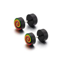 Acrylic Stud Earring, with 316L Stainless Steel, Unisex 8mm 