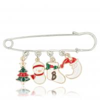 Christmas Jewelry Brooch , Zinc Alloy, plated, Christmas Design & Unisex & enamel 