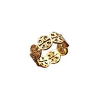 Brass Finger Ring, 18K gold plated & for woman & hollow 