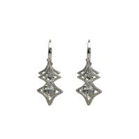 Zinc Alloy Rhinestone Drop Earring, for woman & with rhinestone, original color 