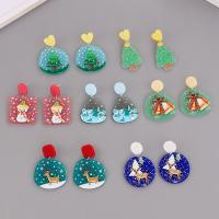 Acrylic Drop Earring, with Zinc Alloy, Christmas Design & fashion jewelry & for woman 