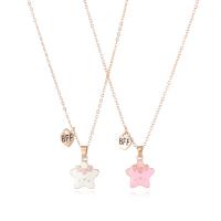 Enamel Zinc Alloy Necklace, with 5.5cm extender chain, Star, real gold plated, 2 pieces & fashion jewelry & for woman, multi-colored .5 cm 