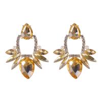 Zinc Alloy Rhinestone Drop Earring, fashion jewelry & for woman & with glass rhinestone 