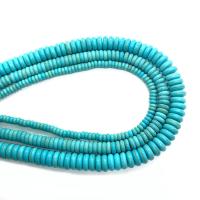 Синтетические бирюзовые бусы, Синтетическая голубая бирюза, Плоская круглая форма, DIY & разный размер для выбора, голубой, длина:Приблизительно 38 см, продается Strand